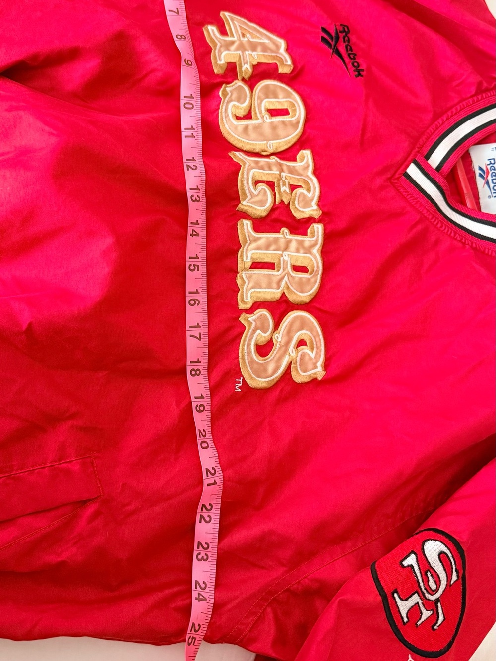 Reebok NFL Pro Line San Francisco 49ers Red Pullover Jacket - Picture 6 of 7